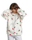 Women's Cardigan with Cherry Print