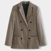 Women’s Checked Blazer with Double Buttons