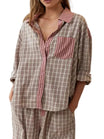 Women’s Checked Pyjama Set with Long Sleeves