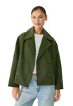 Women’s Coat with Wide Lapels and Double-Breasted Front