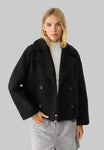Women’s Coat with Wide Lapels and Double-Breasted Front