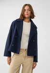 Women’s Coat with Wide Lapels and Double-Breasted Front
