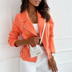 Women's cropped biker jacket featuring an asymmetric zip, crafted from tailored suede for versatile styling options. 4