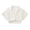 Women’s Cropped Blouse with Short Sleeves and Wrap Front
