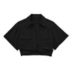 Women’s Cropped Blouse with Short Sleeves and Wrap Front
