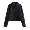 Women’s Cropped Jacket with Front Buttons