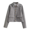 Women’s Cropped Jacket with Front Buttons