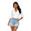 Women’s Denim Short with Raw Hem and Pockets