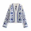 Women’s Embroidered Blouse with Long Sleeves and Button Closure