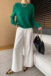 Women's Fine Knit Wool Crew Neck Jumper