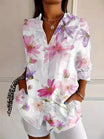 Women's Floral Blouse with Button Closure – Airy Fit Summer Top for Women – Plus Size Available 3