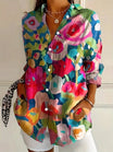 Women's Floral Blouse with Button Closure – Airy Fit Summer Top for Women – Plus Size Available 4
