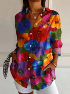 Women's Floral Blouse with Button Closure – Airy Fit Summer Top for Women – Plus Size Available 5