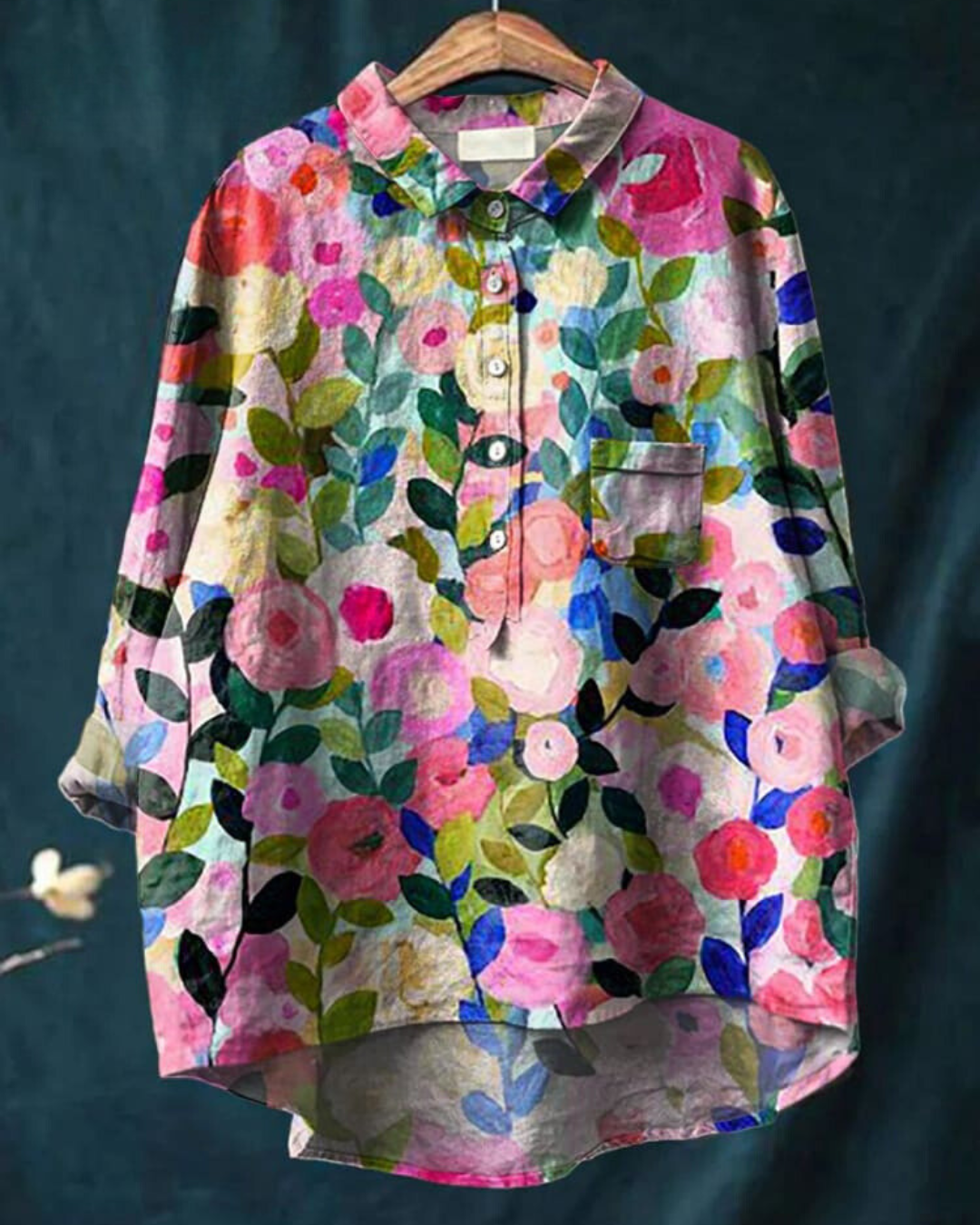 Women's Floral Blouse with Pocket and Loose Fit – Vibrant Summer Top for Women 0