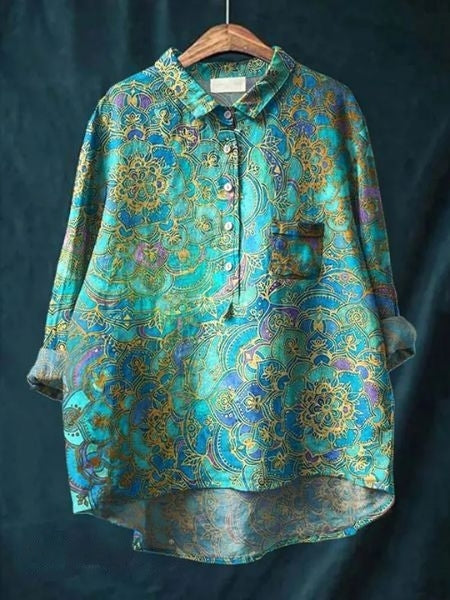 Women's Floral Blouse with Pocket and Loose Fit – Vibrant Summer Top for Women 12
