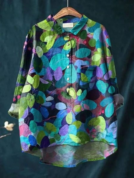 Women's Floral Blouse with Pocket and Loose Fit – Vibrant Summer Top for Women 14