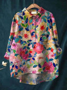 Women's Floral Blouse with Pocket and Loose Fit – Vibrant Summer Top for Women 2