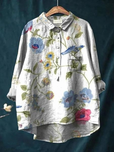 Women's Floral Blouse with Pocket and Loose Fit – Vibrant Summer Top for Women 9