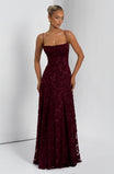 Women’s Floral Maxi Dress with Draped Neckline