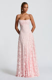 Women’s Floral Maxi Dress with Draped Neckline
