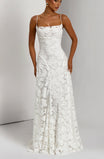 Women’s Floral Maxi Dress with Draped Neckline