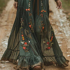 Women's Floral Maxi Dress with Long Sleeves – Elegant Bohemian Summer Style, Plus Size Available 2