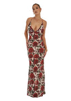 Women’s Floral Maxi Dress with Spaghetti Straps and Open Back