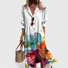 Women's Floral Midi Dress with Button Front – Comfortable Summer Style for Casual Outings 0