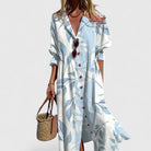 Women's Floral Midi Dress with Button Front – Comfortable Summer Style for Casual Outings 1