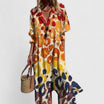 Women's Floral Midi Dress with Button Front – Comfortable Summer Style for Casual Outings 3