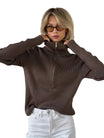 Women’s Half-Zip Sweater with High Collar