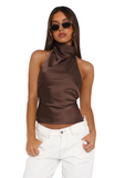 Women’s Halter Neck Top with Open Back and Side Straps