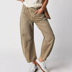 Women's Jeans Mid-Rise Cropped Barrel Leg in Heavyweight Denim – Medium-Fade Wash with Reinforced Panels 11