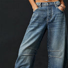 Women's Jeans Mid-Rise Cropped Barrel Leg in Heavyweight Denim – Medium-Fade Wash with Reinforced Panels 6