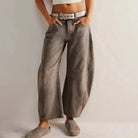 Women's Jeans Mid-Rise Cropped Barrel Leg in Heavyweight Denim – Medium-Fade Wash with Reinforced Panels 8