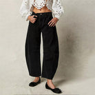 Women's Jeans Mid-Rise Cropped Barrel Leg in Heavyweight Denim – Medium-Fade Wash with Reinforced Panels 9