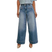 Women’s Jeans with Wide-Leg Cut and Zip Closure