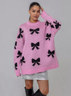 Women’s Knitted Jumper with Ribbon Print