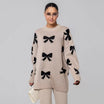 Women’s Knitted Jumper with Ribbon Print