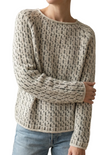 Women’s Knitted Thin Jumper with Long Sleeves and Round Neck