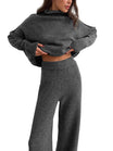 Women’s Knitted Turtleneck Sweater and Trousers Set