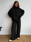 Women’s Knitted Turtleneck Sweater and Trousers Set