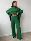 Women’s Knitted Turtleneck Sweater and Trousers Set
