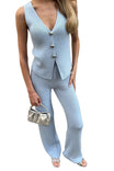 Women's Knitted Waistcoat and Trousers Co-ord Set