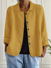 Women's lightweight button front jacket designed for casual summer wear, featuring a comfortable loose fit and minimalist style in soft, breathable fabric. 8