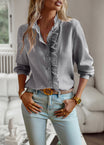 Women’s Long Sleeve Blouse With Ruffle Detail