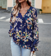 Women’s Long Sleeve Blouse with Floral Pattern