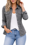 Women’s Long Sleeve Shirt with Button Closure and Chest Pockets