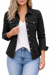 Women’s Long Sleeve Shirt with Button Closure and Chest Pockets