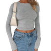 Women’s Long Sleeve Top with Round Neck